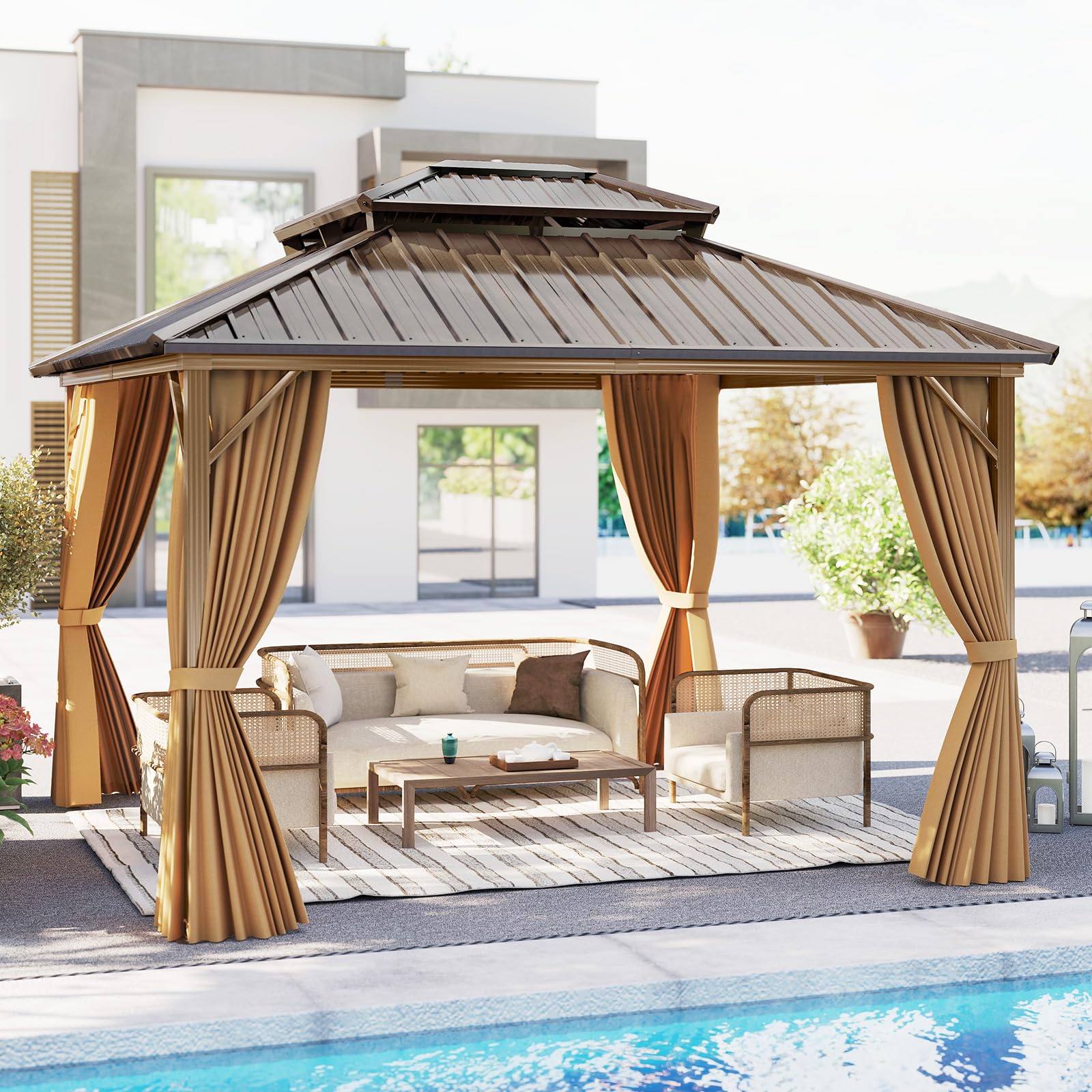 Tangkula 12x12 FT Hardtop Gazebo for Patio Garden Deck